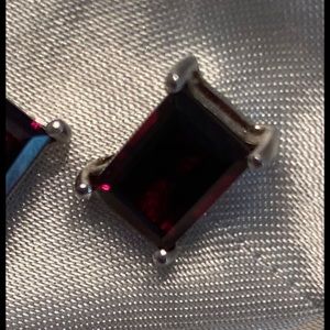 Garnet stud earrings